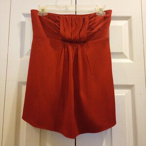 Banana Republic Red Silk Strapless Top sz 2